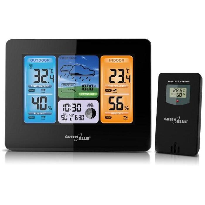 Greenblue GB526 digital weather station Black