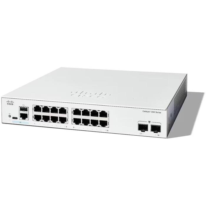Cisco komutators C1200-16T-2G, 16x 10/100/1000, 2x 1G SFP, bez ventilatora, nav PoE (C1200-16T-2G)