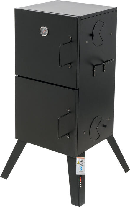 Lund коптильня 99916, 53x51x100 см, сталь, уголь, гриль, копчение, пароварка, термометр, 2 решетки, 2 чаши, 4 ручки (99916)