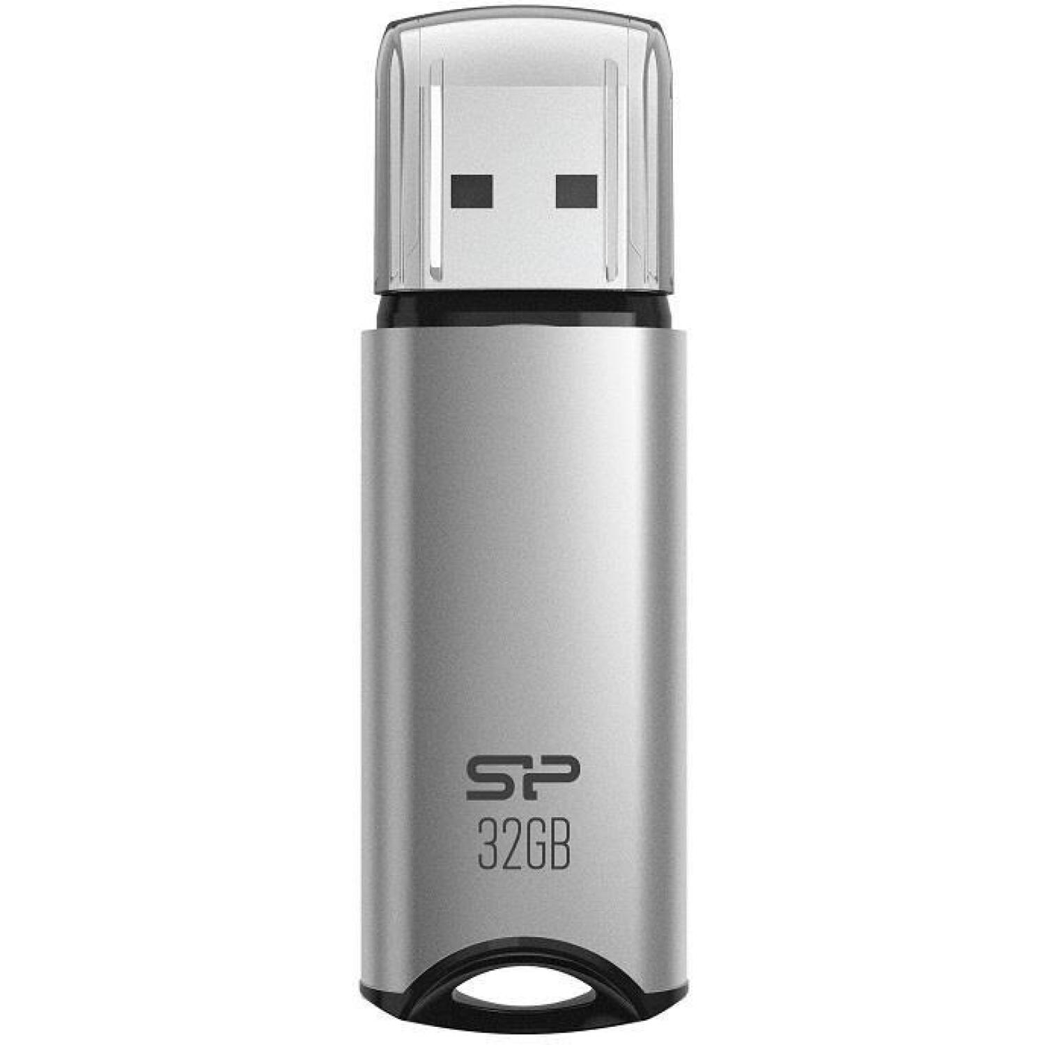 Silicon Power USB флеш-накопитель Marvel M02 SP032GBUF3M02V1S, 32 ГБ, USB 3.2 Gen 1 Type-A, серебристый, алюминий (SP032GBUF3M02V1S)