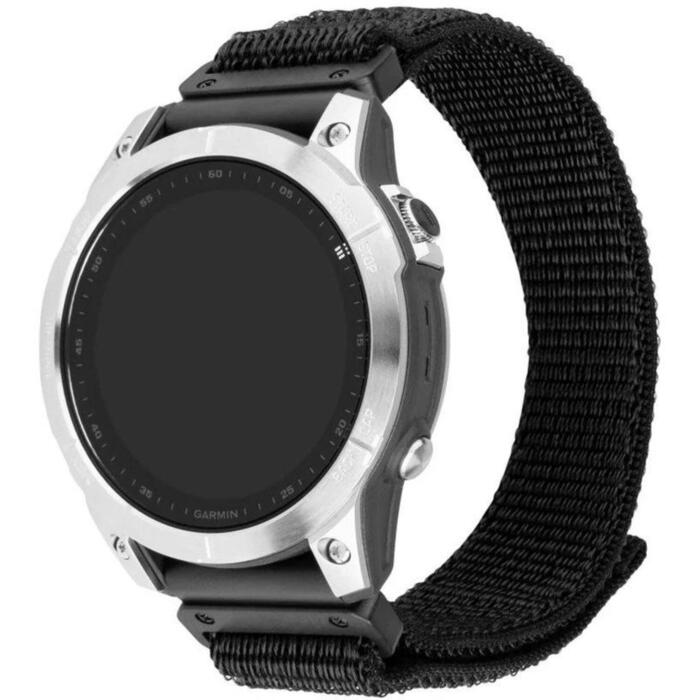 Fixed Спортивный ремешок для Garmin QuickFit 22mm FIXNST2-QF22MM-BK, 160-210 мм, черный, нейлон, устойчивый к поту (FIXNST2-QF22MM-BK)