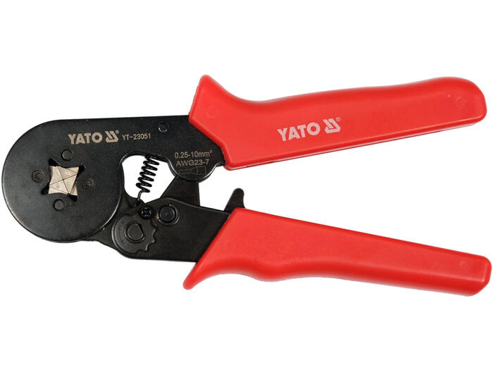 Yato Gofrēšanas knaibles YT-23051, 175mm, 0.25-10mm², elektriskās, #45 oglekļa tērauds, CrV, melnots, oksidēts, PP, TPR (YT-23051)