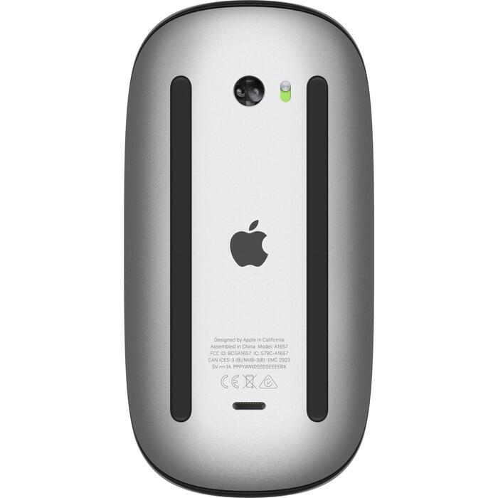 Apple Magic Mouse ar Multi-Touch virsmu MXK63ZM/A, 1300 DPI, Bluetooth, 2 pogas, USB akumulators, melns (MXK63ZM/A)
