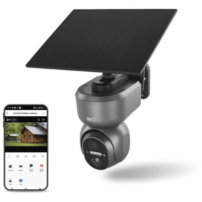 Emos IP камера, GoSmart Уличная камера IP-6000 OWL H4058, 3MPx, 105°, IP65, 4G/LTE, Li-ion 10 400 mAh, солнечная панель (H4058)