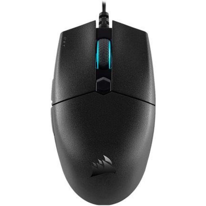 Corsair spēļu pele KATAR PRO CH-930C011-EU, 12400 dpi, USB Type-A, 6 pogas, 69 g, optiskais sensors, 2 RGB zonas, PTFE kājiņas (CH-930C011-EU)