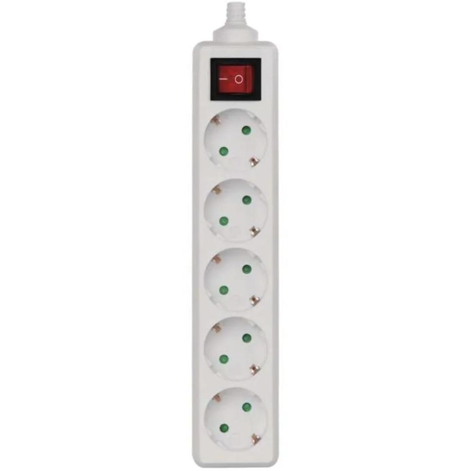 Emos Удлинитель P1520, 5×2P+PE, 3 680 W, IP20, белый, с выключателем, защита от детей (P1520)