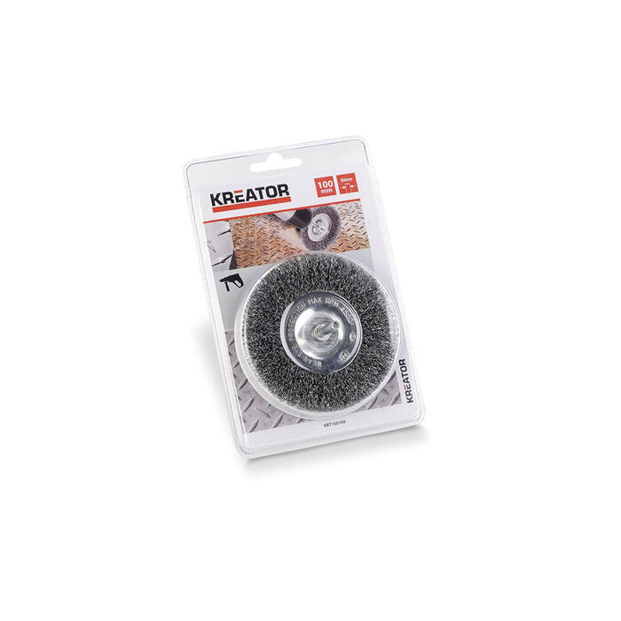 Diskveida birste uz ass 100mm, tērauda sari KRT150109 KREATOR (KRT150109)