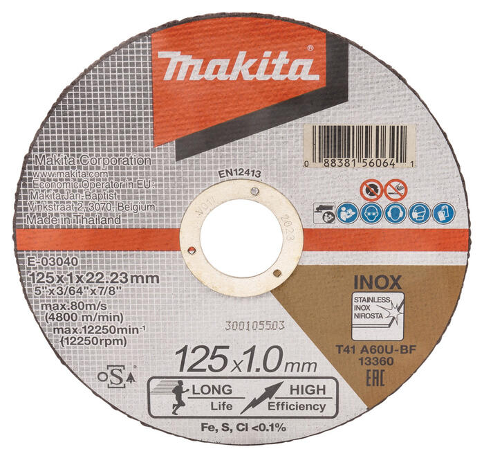 Griezripa 125 X 1 MM Inox/tērāuds