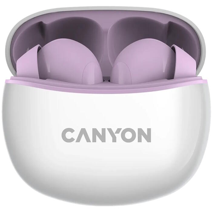 Беспроводные TWS наушники с Bluetooth соединением TWS-5 Фиолетовые CNS-TWS5PU CANYON (CNS-TWS5PU)