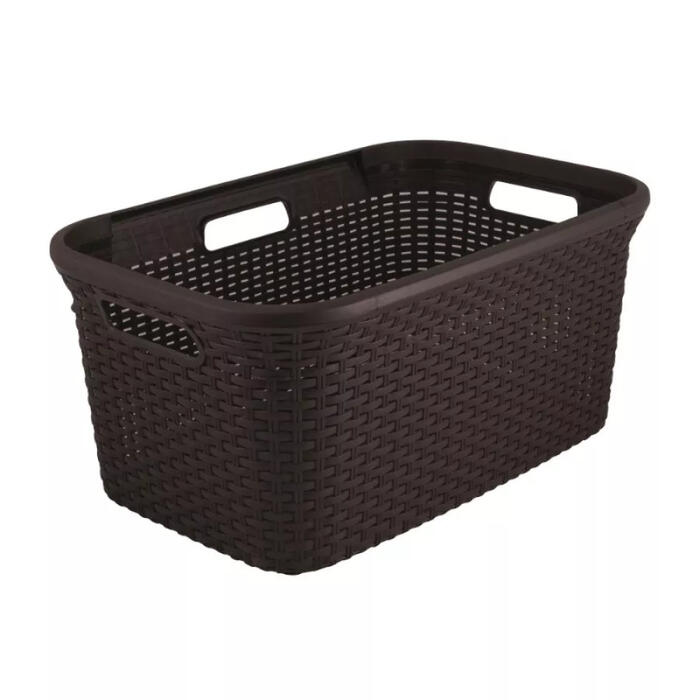 Curver корзина для белья Style 0800708210, 45л, 59,2x38x27см, пластик, тёмно-коричневый (0800708210)