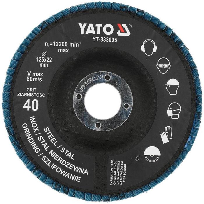 Yato lapiņu slīpdisks P40 125x22mm YT-833005