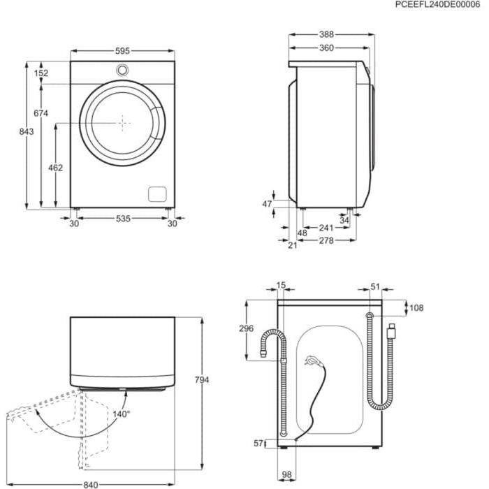 Electrolux PerfectCare 600 EW6SM504W veļas mašīna