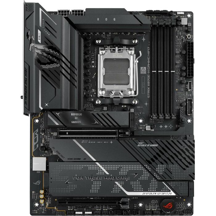 Asus Mātesplate ROG STRIX X870E-H GAMING WIFI7, AMD AM5, DDR5, 256 GB, 4 DIMM, 4 M.2, 5 Gigabit Ethernet, Wi-Fi 7 (ROG STRIX X870E-H GAMING WIFI7)
