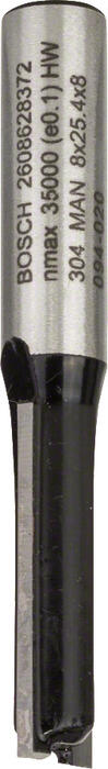 Pirkstfrēze frēze HM B=8 mm, l=25 mm,kāts 8mm, Rokas frēzēm, malu frēzēm GROPJU FRĒZE STANDARD FOR WOOD, 2608628372 BOSCH (2608628372)