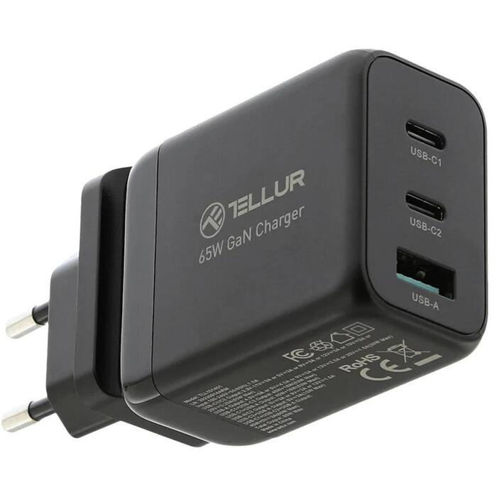 Tellur Lādētājs TLL151451, 65W, 2xUSB-C, USB-A