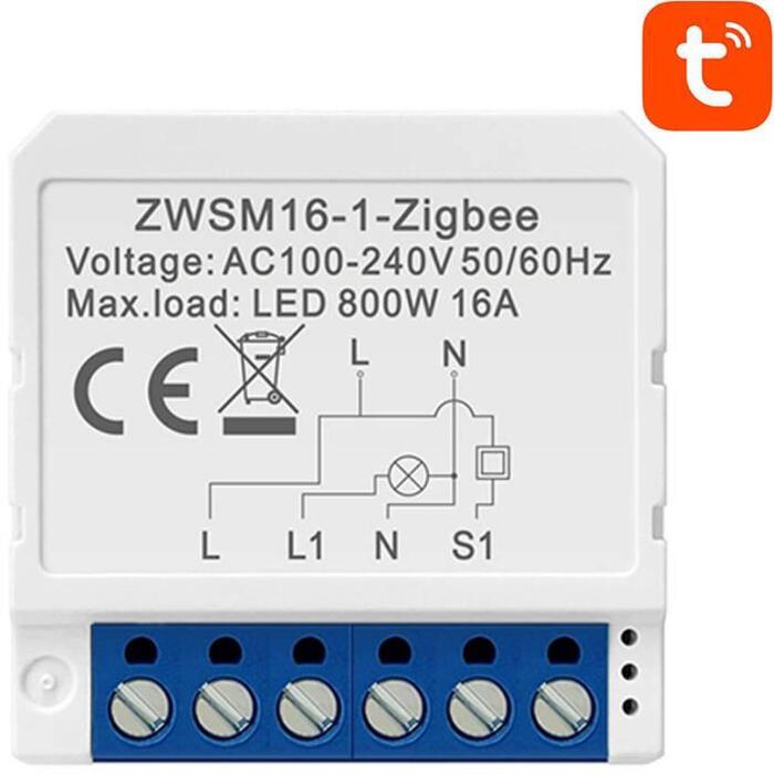 Avatto ZWSM16-W1 komutatora modulis, ZigBee 3