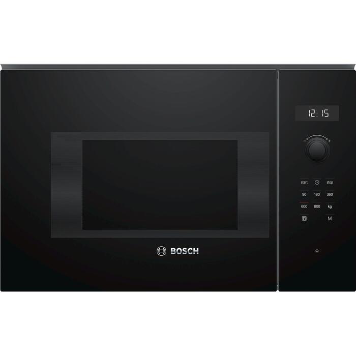 Bosch СВЧ-печь BFL524MB0, 20 л, 800 Вт, встраиваемая, черная, автоматические программы, сенсорное управление, легкая очистка (BFL524MB0)