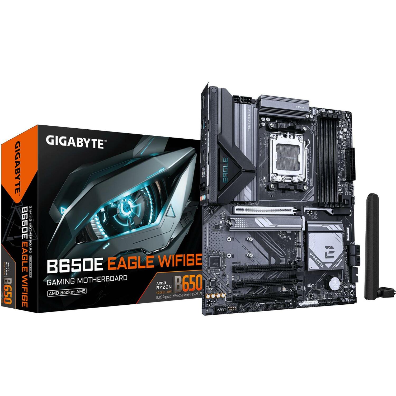 Gigabyte Материнская плата B650E EAGLE WF6E 1.0, AMD Socket AM5, 8+2+2 фазы VRM, 4*DIMM DDR5, 1*PCIe 5.0 + 2*PCIe 4.0 M.2 (B650E EAGLE WF6E 1.0)
