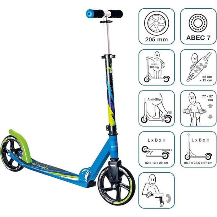 Muuwmi Aluminium Scooter AU 522, 205mm