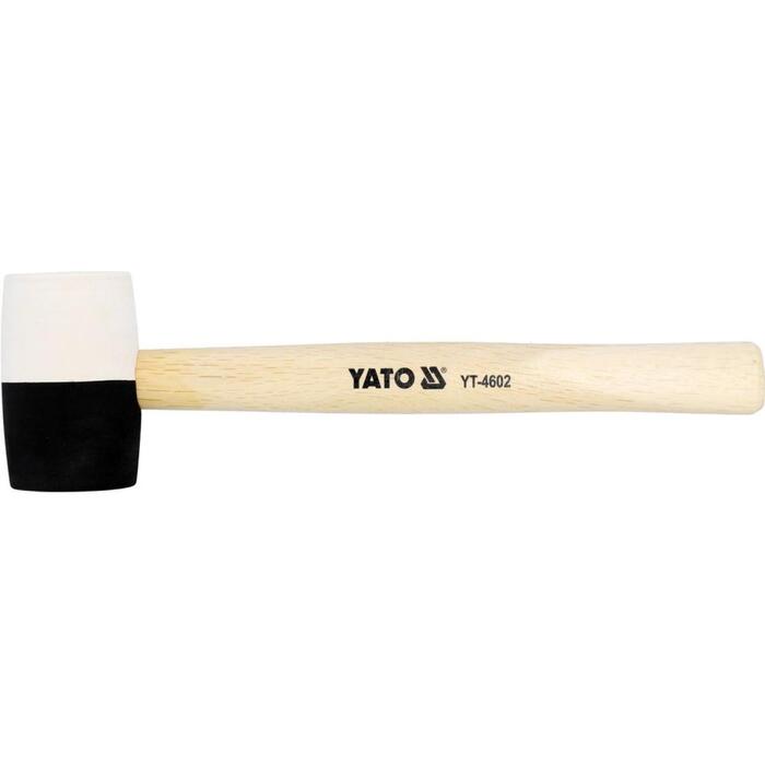 Yato Gumijas āmurs YT-4602, 370g, 300mm, 50mm, 87.5mm, universāls, koka rokturis, balta un melna gumija (YT-4602)