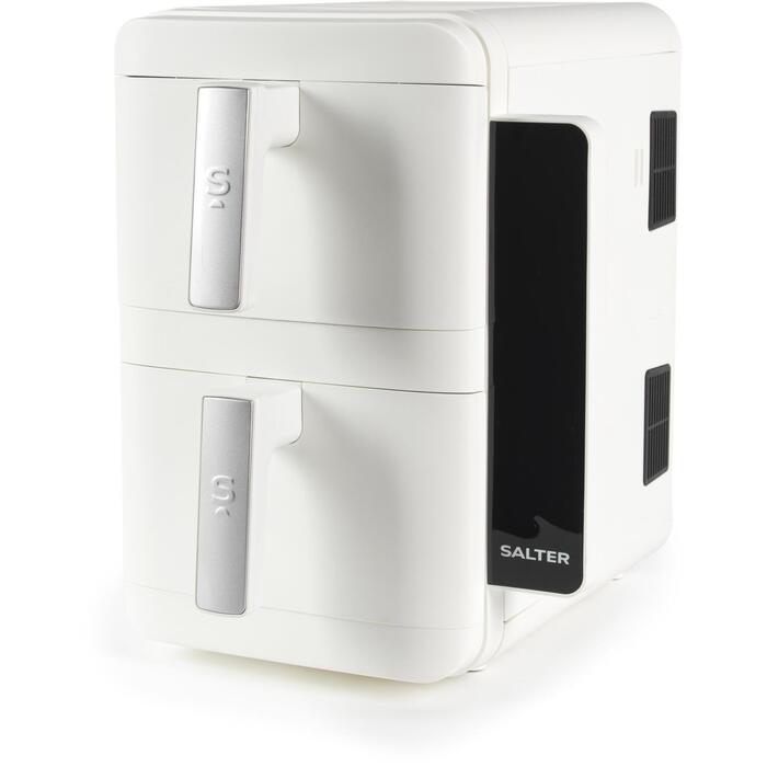 Salter Gaisa fritieris EK6642WHTVDE, 2400W, 9l, 2 grozi, digitālais panelis, 9 programmas, mazgājams grozs (EK6642WHTVDE)