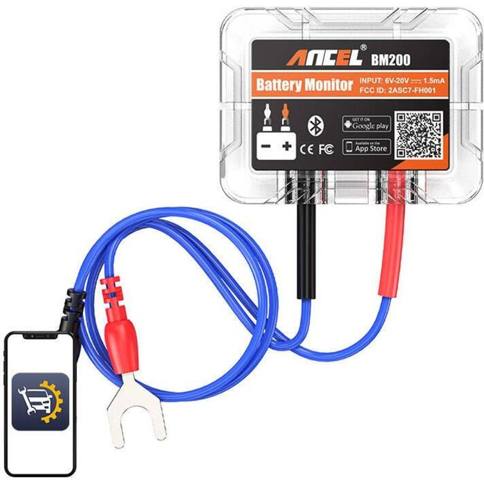 Ancel BM200 Bluetooth akumulatora testeris, 6-20V