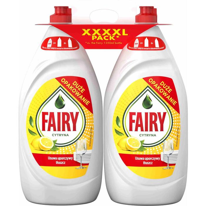 FAIRY Lemon trauku mazgāšanas līdzeklis, komplekts, 2x1350ml (80803883)