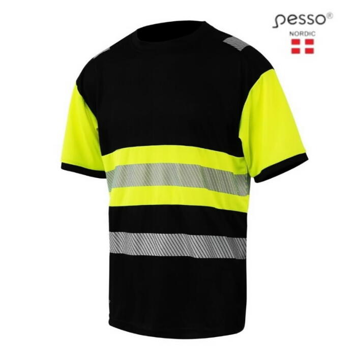 Pesso Hi-Vis T-krekls HVMJ-M, dzeltens/melns, M