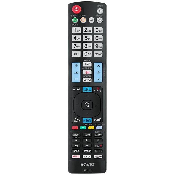 Savio RC-11 televizora tālvadības pults, IR
