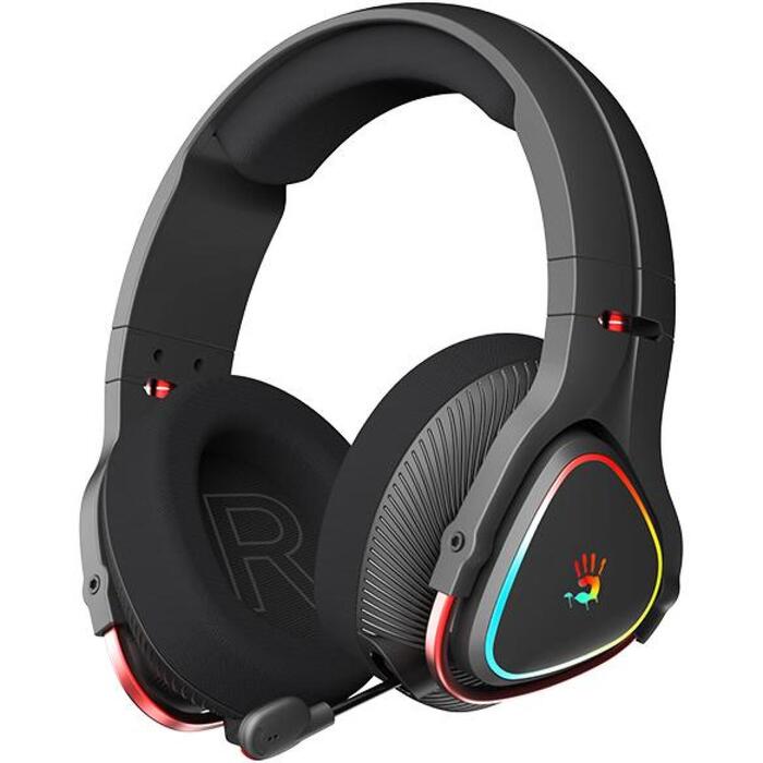 A4Tech Bloody MR710 A4TSLU47751, 2,4GHz, BT 5.3, 3,5mm, 340g, 105dB, 16Ω, 65h, USB-C, melna (A4TSLU47751)