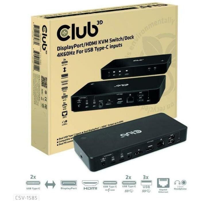 Club3D dokstacija CSV-1585, 1x HDMI, 1x