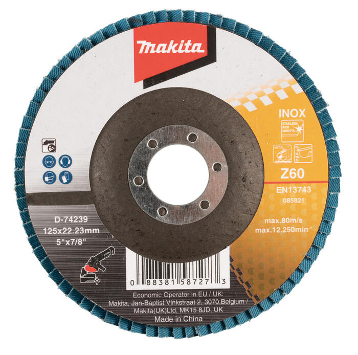Lameļu slīpdisks 125X22.3MM Z60, Taisnais