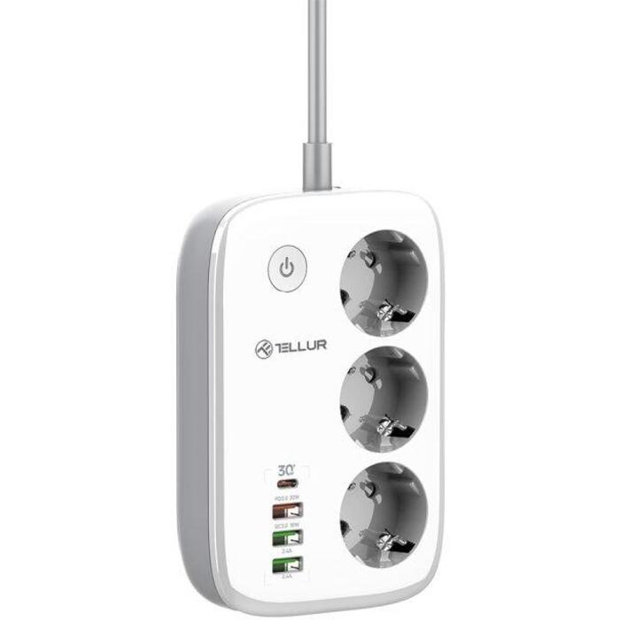 Tellur Pagarinātājs TLL331521, 3 kontaktligzdas, PD