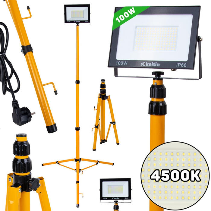 LED prožektors 100W ar teleskopisku statīvu