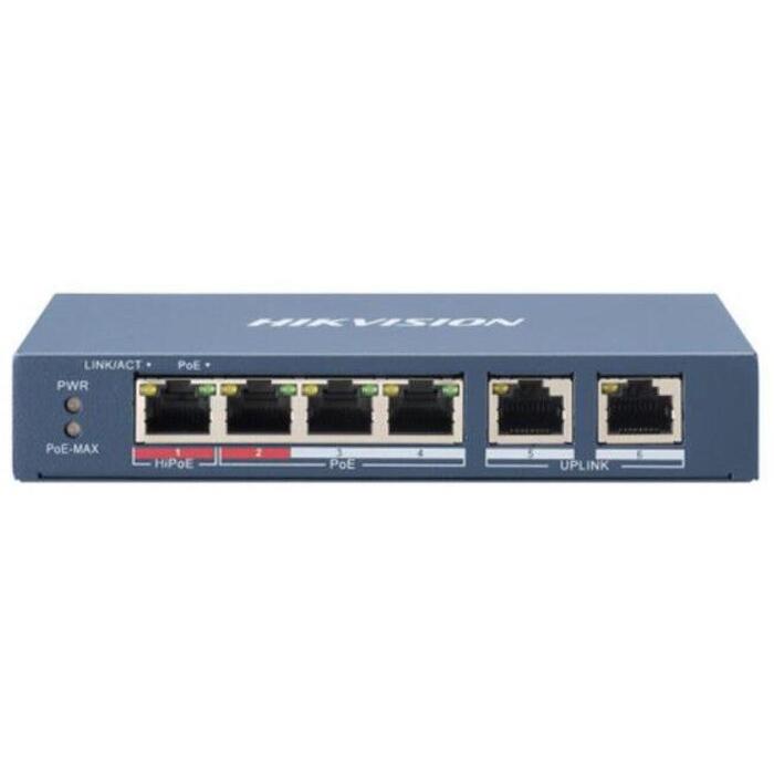 Hikvision Коммутатор DS-3E0106HP-E SWITCHDS3E0106HPE, 6x10/100 Mbps RJ-45, unmanaged, IEEE 802.3, IEEE 802.3u, IEEE 802.3x (SWITCHDS3E0106HPE)