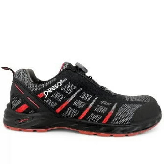 Pesso Darba kurpes Bristol Fitlock S1P BRISTOL_FIT-48, 48., pelēkas/sarkanas, 1.73kg, Kevlars, kompozītmateriāla purngals (BRISTOL_FIT-48)