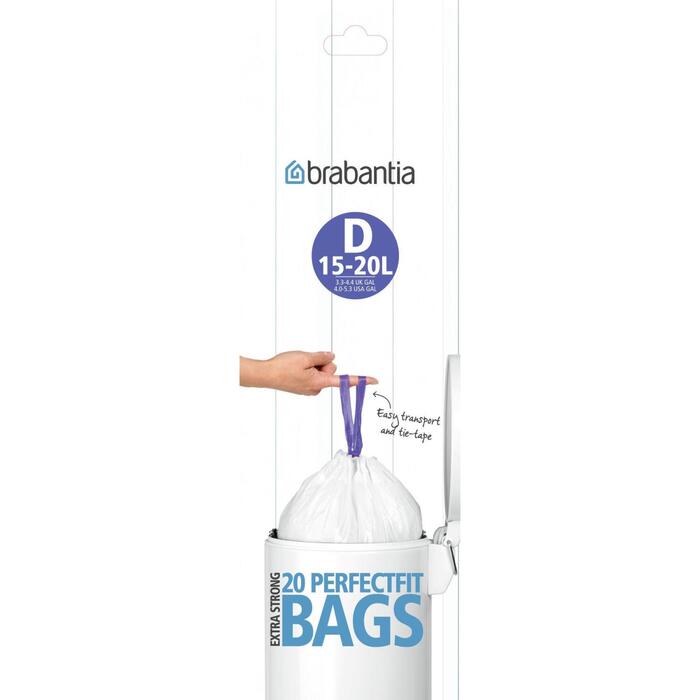 BRABANTIA atkritumu tvertņu maisiņi, 15 l, (D) (20 gab) (246760)