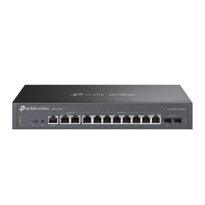 TP-Link Omada ER7412-M2 VPN-шлюз, 2x2.5G, 10xG, 1xUSB 3.0, VPN, SD-WAN, 1M сессий (ER7412-M2)