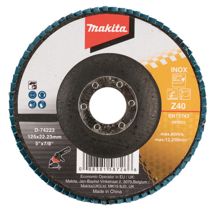 Lameļu slīpdisks 125X22.3MM Z40, Taisnais