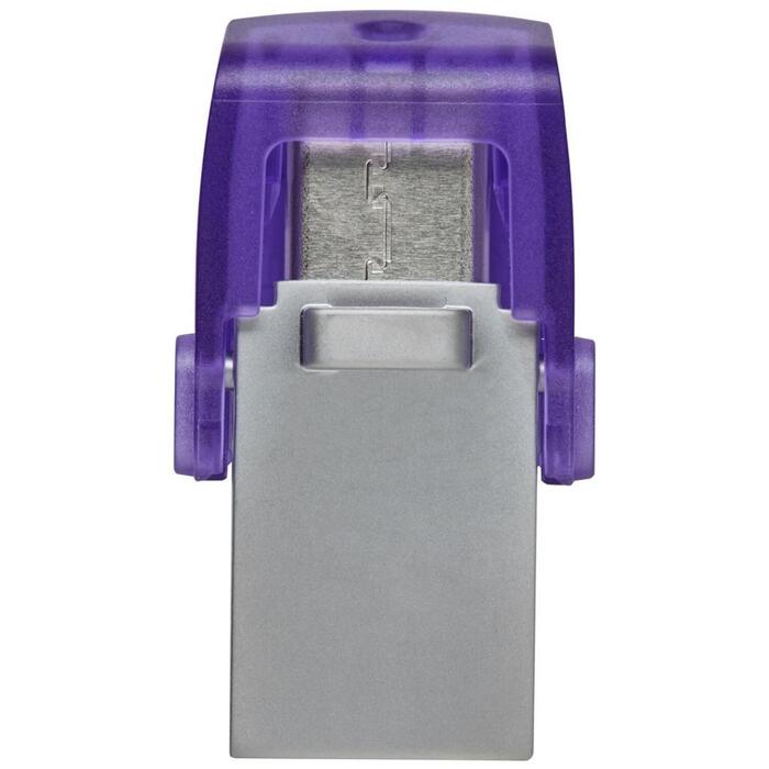 Kingston DataTraveler microDuo 3C DTDUO3CG3/64GB, 64 ГБ, 200 МБ/с, USB Type-A/Type-C, фиолетовый (DTDUO3CG3/64GB)