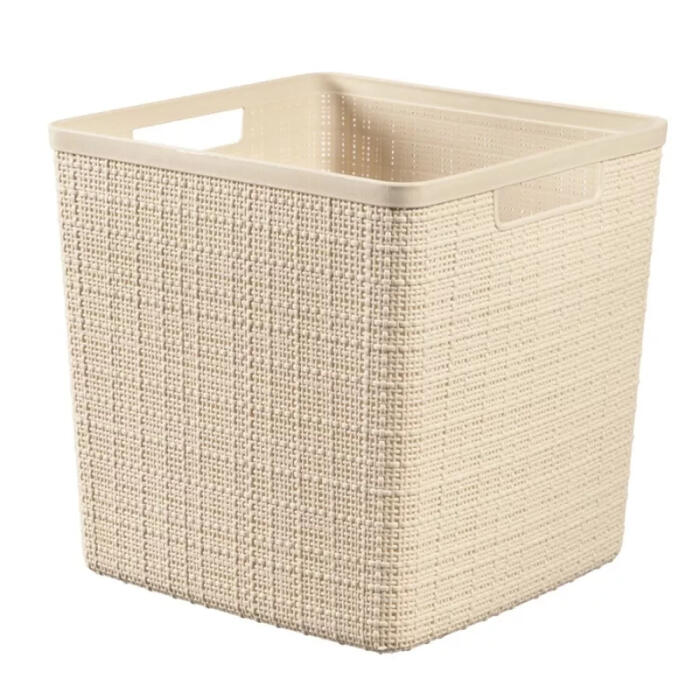 Grozs Jute kvadrāts 17L 28x28x27cm krēmkrāsā