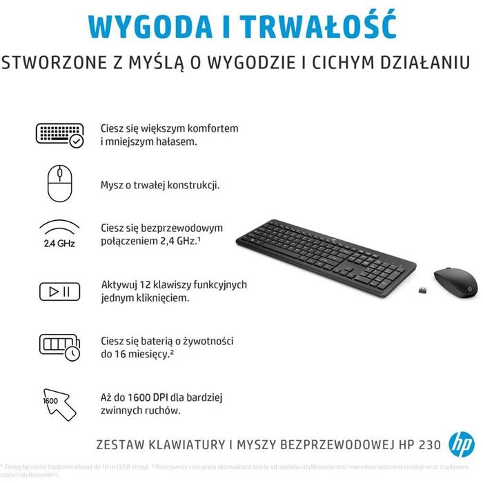 HP 230 bezvadu peles un klaviatūras