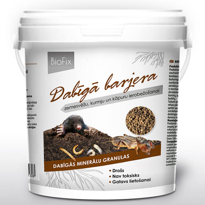 Dabīgās minerālu granulas zemesvēžu, kurmju un kāpuru ierobežošanai 1kg. BioFix (30138)