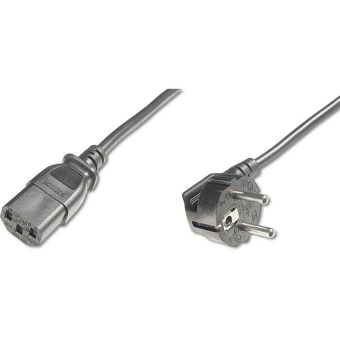 Digitus Кабель питания AK-440100-050-S, 5 м, IEC 60320 C13 на CEE 7/7, разъем 90°, черный (AK-440100-050-S)