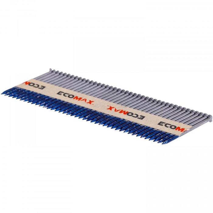 Ecomax гвозди для гвоздезабивного пистолета EMNA342950BBSMD&EMX, 50x2,9мм, 2000 шт, 34°, без покрытия, гладкие, D-образная головка (EMNA342950BBSMD&EMX)