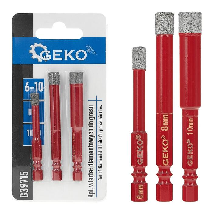 Geko Dimanta kroņurbis G39715, 6mm, 8mm
