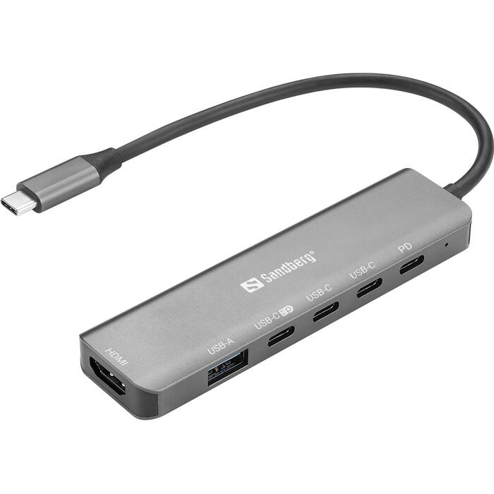 Sandberg USB-C 6-in-1 MediaDock 136-77, 54g