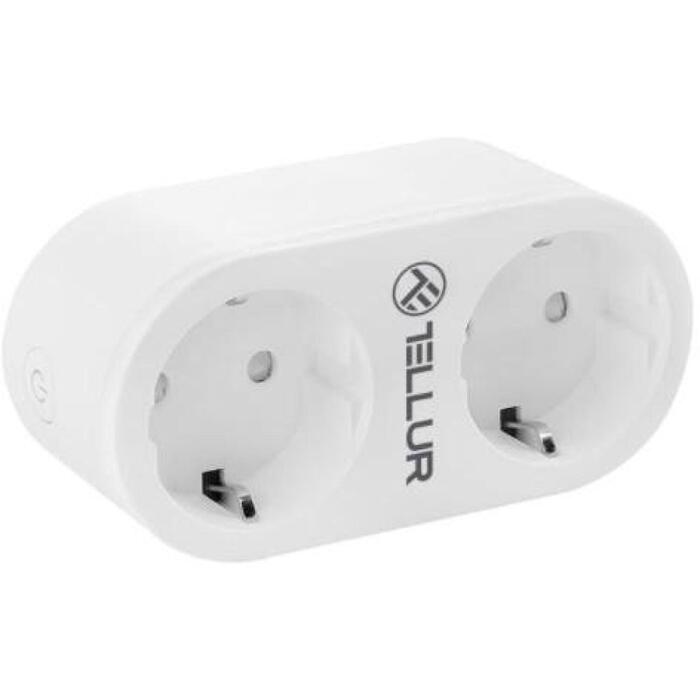 Tellur умная розетка TLL331061, 16A, 2400W, 2 x Schuko независимое управление (TLL331061)