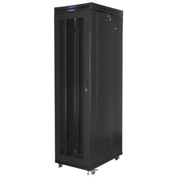Lanberg стоящий серверный шкаф 19 дюймов 47U 800x1000mm, перфорированные LCD двери, FF01-8047-23BL, 1200кг, 4 вертикальные рейки (FF01-8047-23BL)