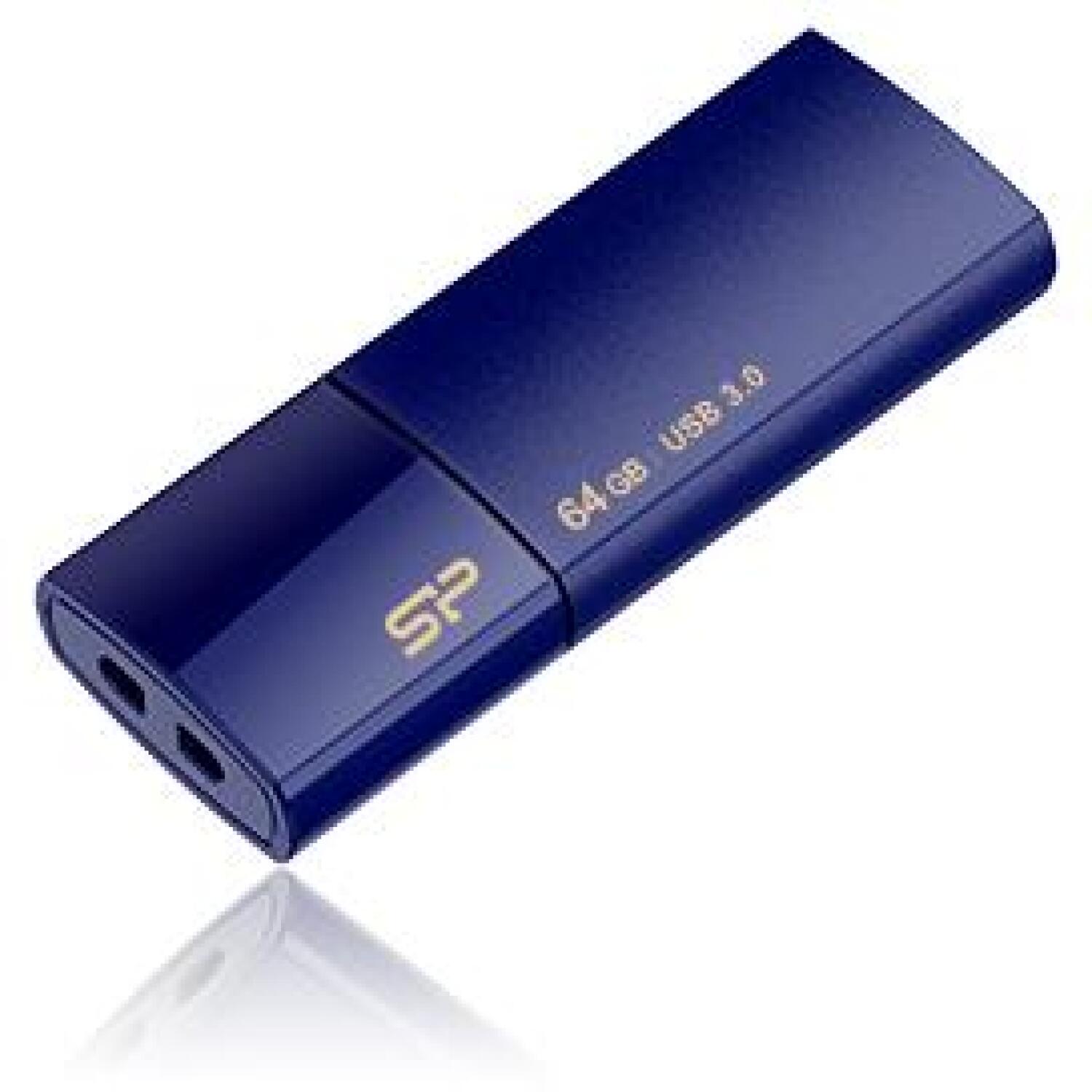 Silicon Power USB флеш-накопитель Blaze B05 SP064GBUF3B05V1D, 64 ГБ, USB 3.1 Gen 1, 5 Гбит/с, синий, LED индикатор (SP064GBUF3B05V1D)